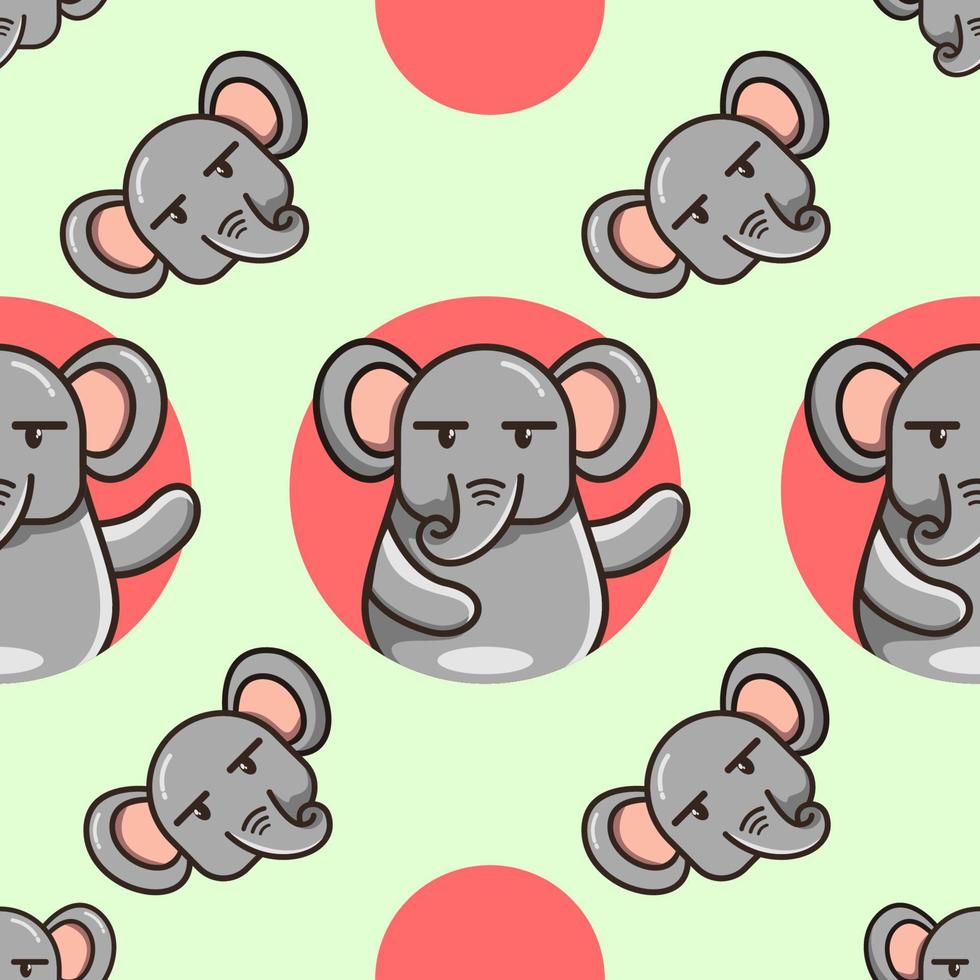 design de padrão de elefante fofo vetor