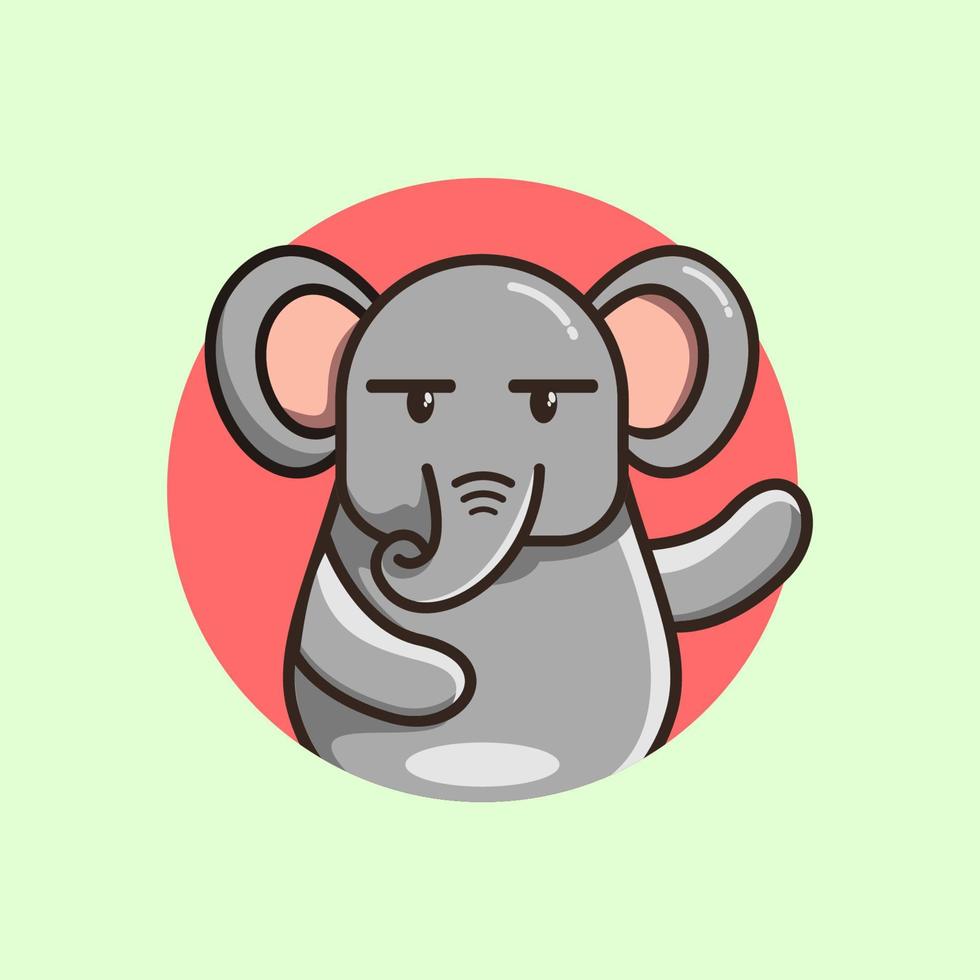vetor de design de mascote de elefante fofo