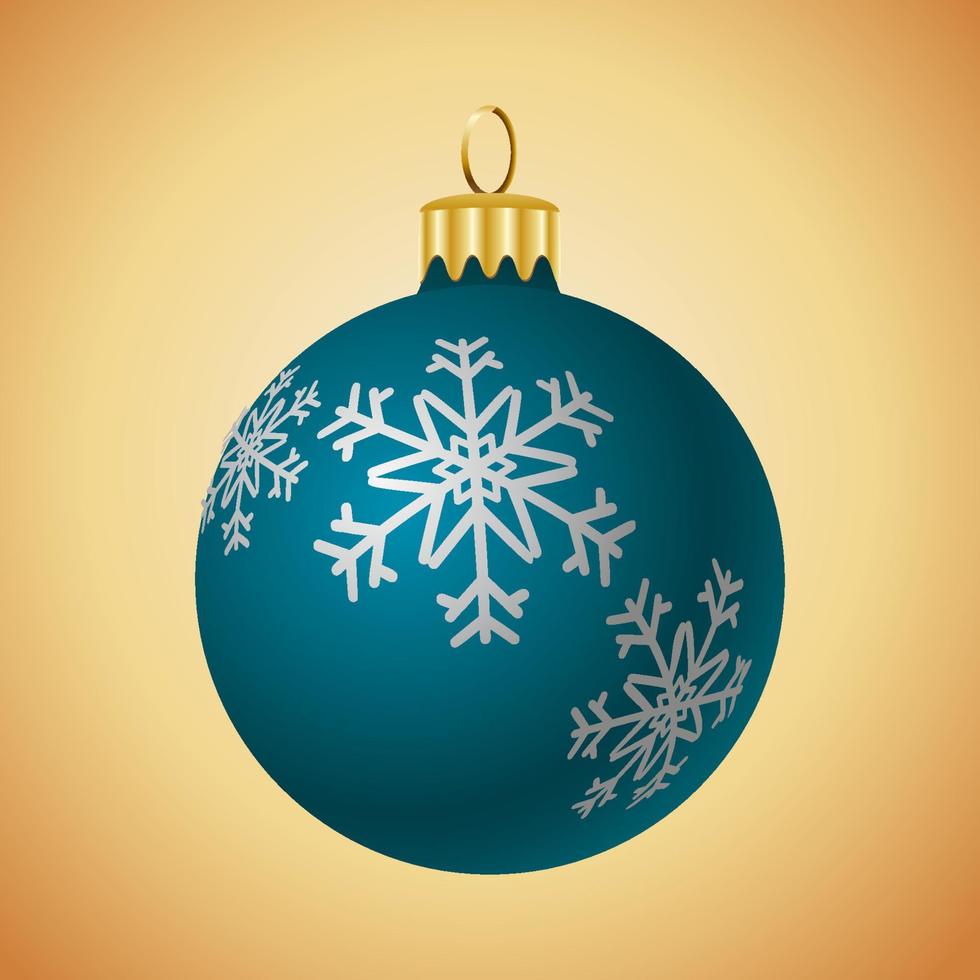 ilustração de enfeite de Natal isolada. ilustração de bugiganga brilhante de árvore de Natal. decoração fosca de natal vetor
