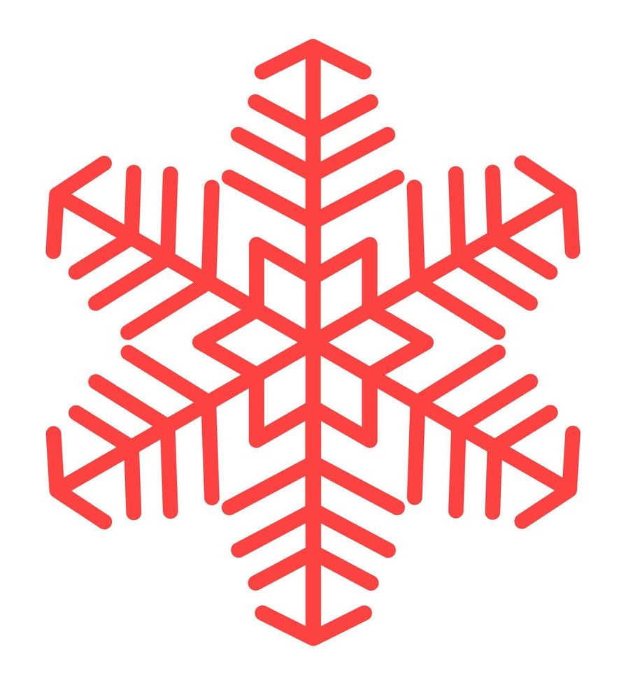 ícone plano de floco de neve isolado. ilustração plana de floco de neve de Natal isolada. elemento decorativo vetor festivo