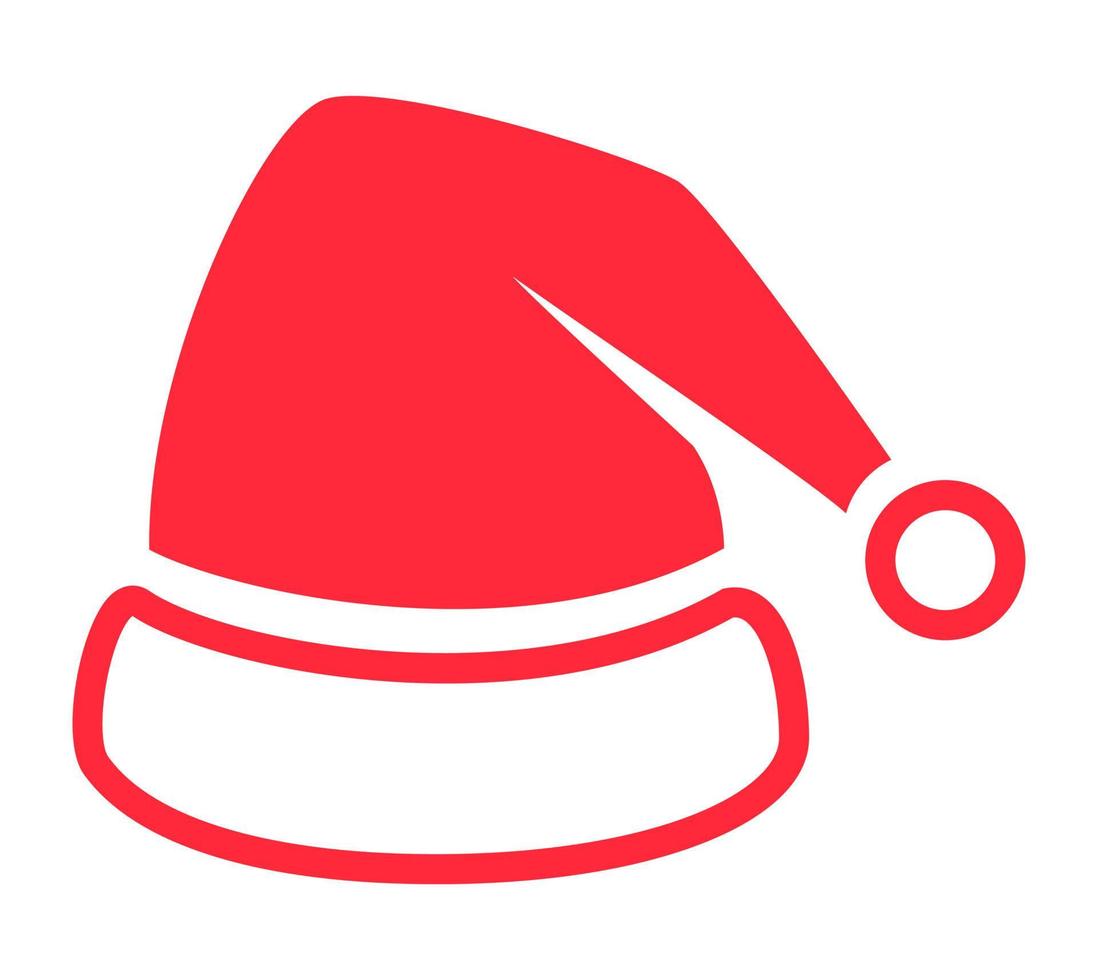 ícone de boné de Natal isolado. ilustração de chapéu de Papai Noel isolada. vetor elemento decorativo