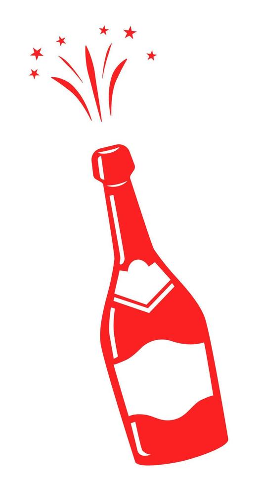 ilustração de garrafa de champanhe isolada. ícone plano de vetor de natal isolado