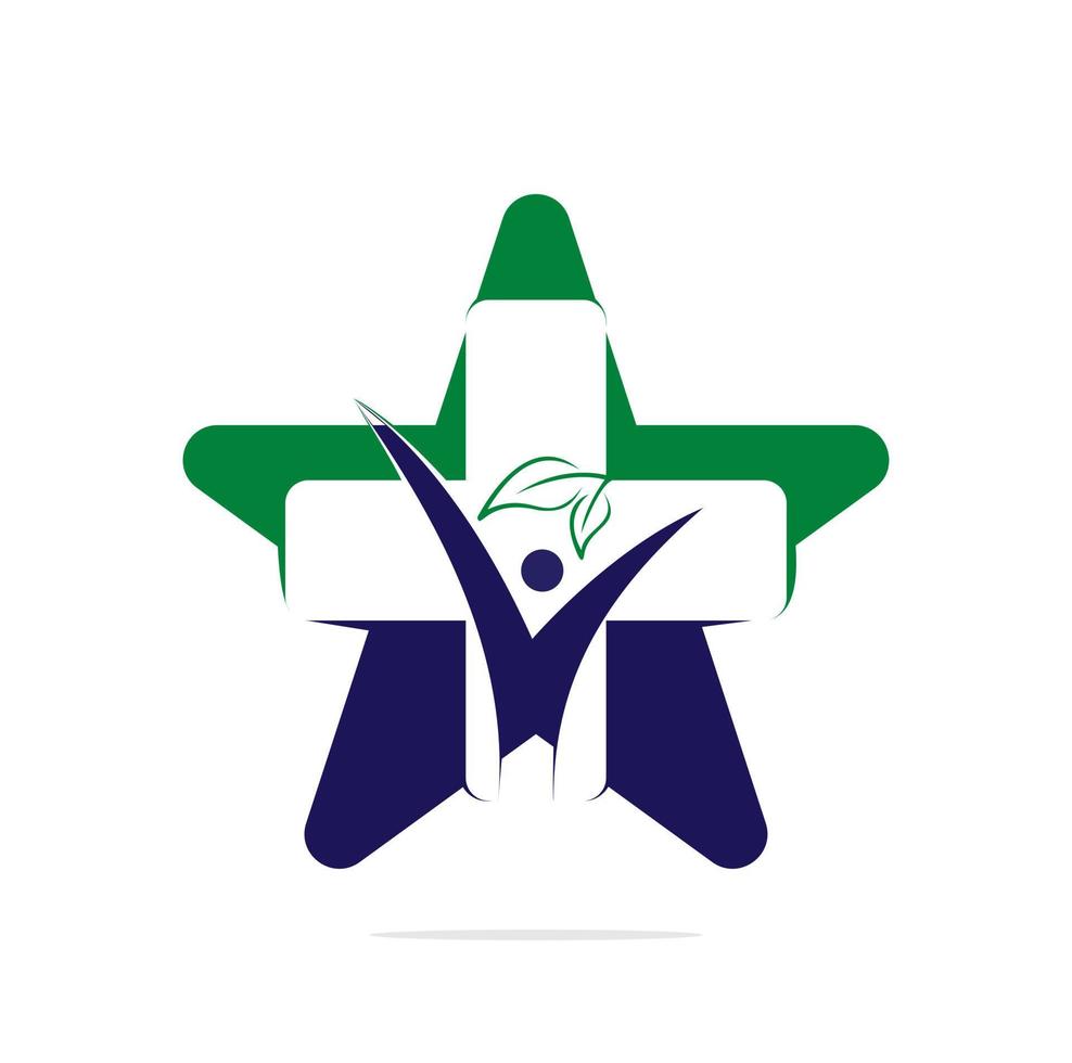 logotipo para a clínica, empresa farmacêutica.cross health in star concept logotipo do médico de família, primeiros socorros. gabinete médico e de saúde. vetor
