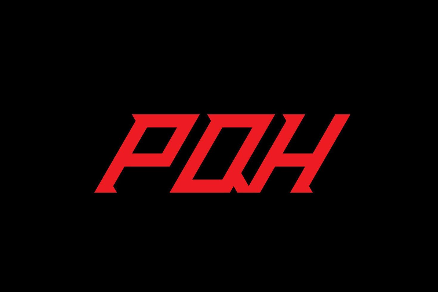 pqh design de logotipo de letra e alfabeto vetor