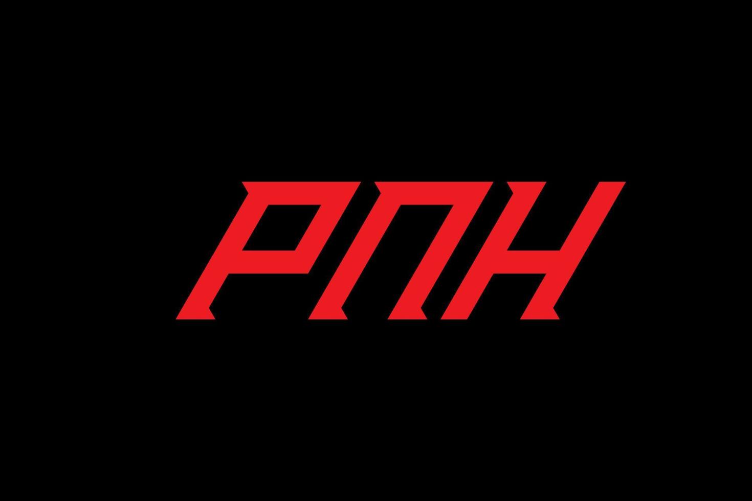 design de logotipo de letra e alfabeto pnh vetor