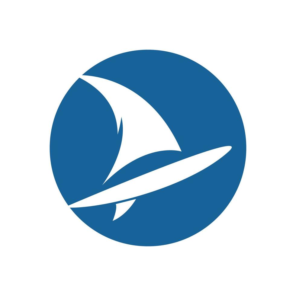 logotipo de barco à vela vetor