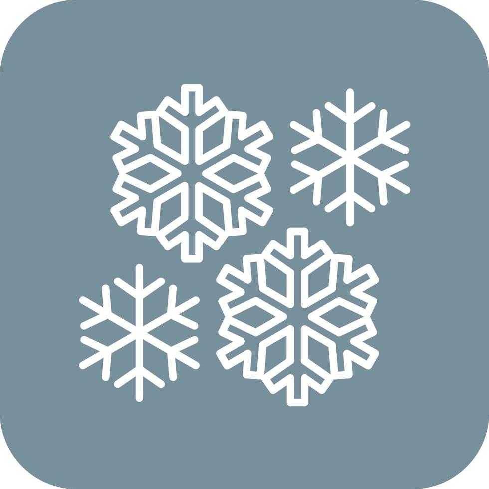 ícones de fundo de canto redondo de linha de floco de neve vetor