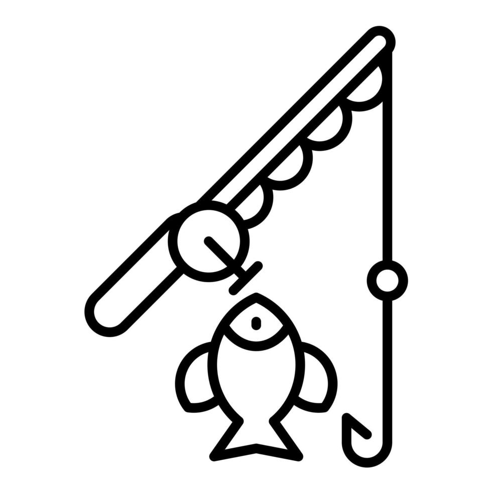 ícone da linha de pesca esportiva vetor