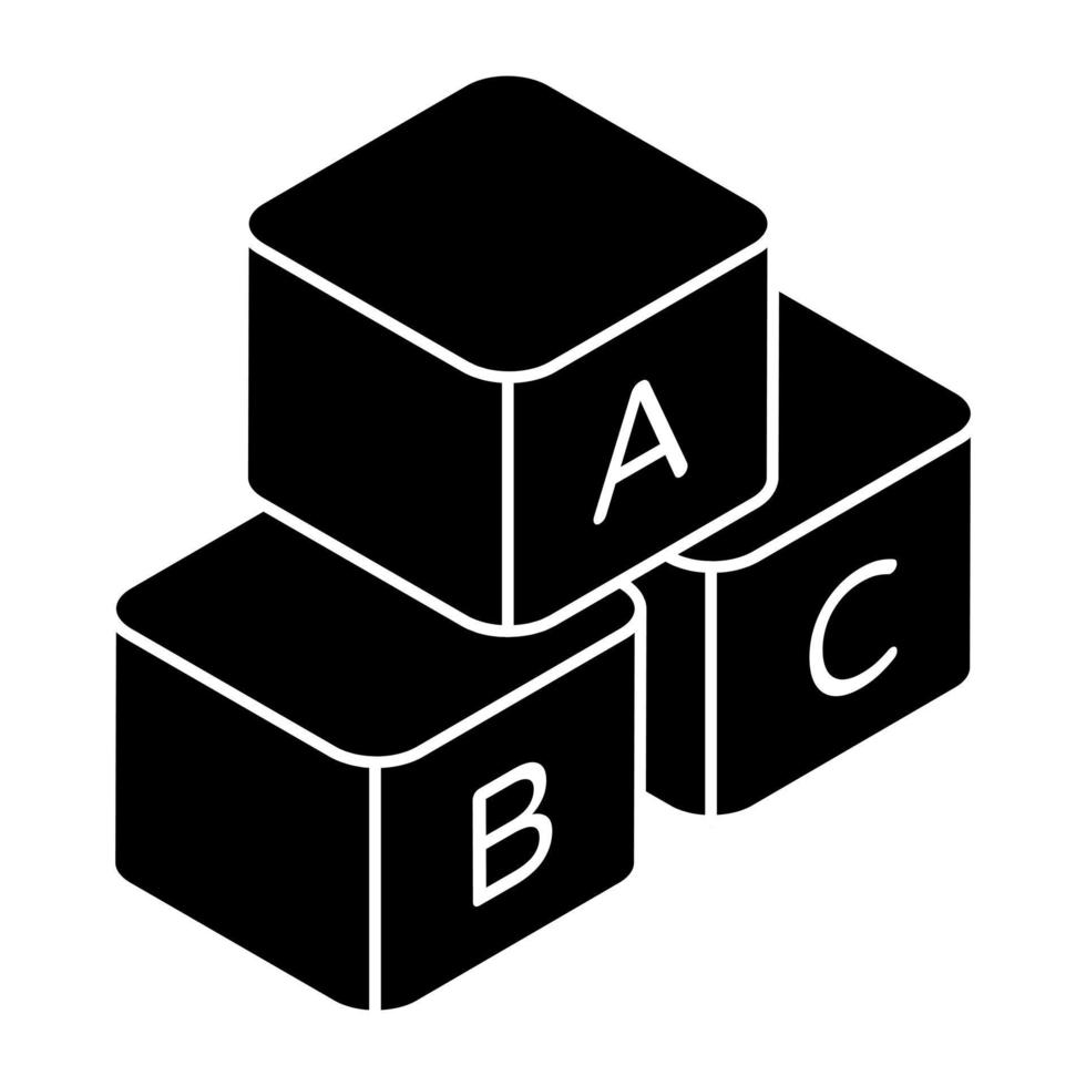vetor de design editável de blocos abc