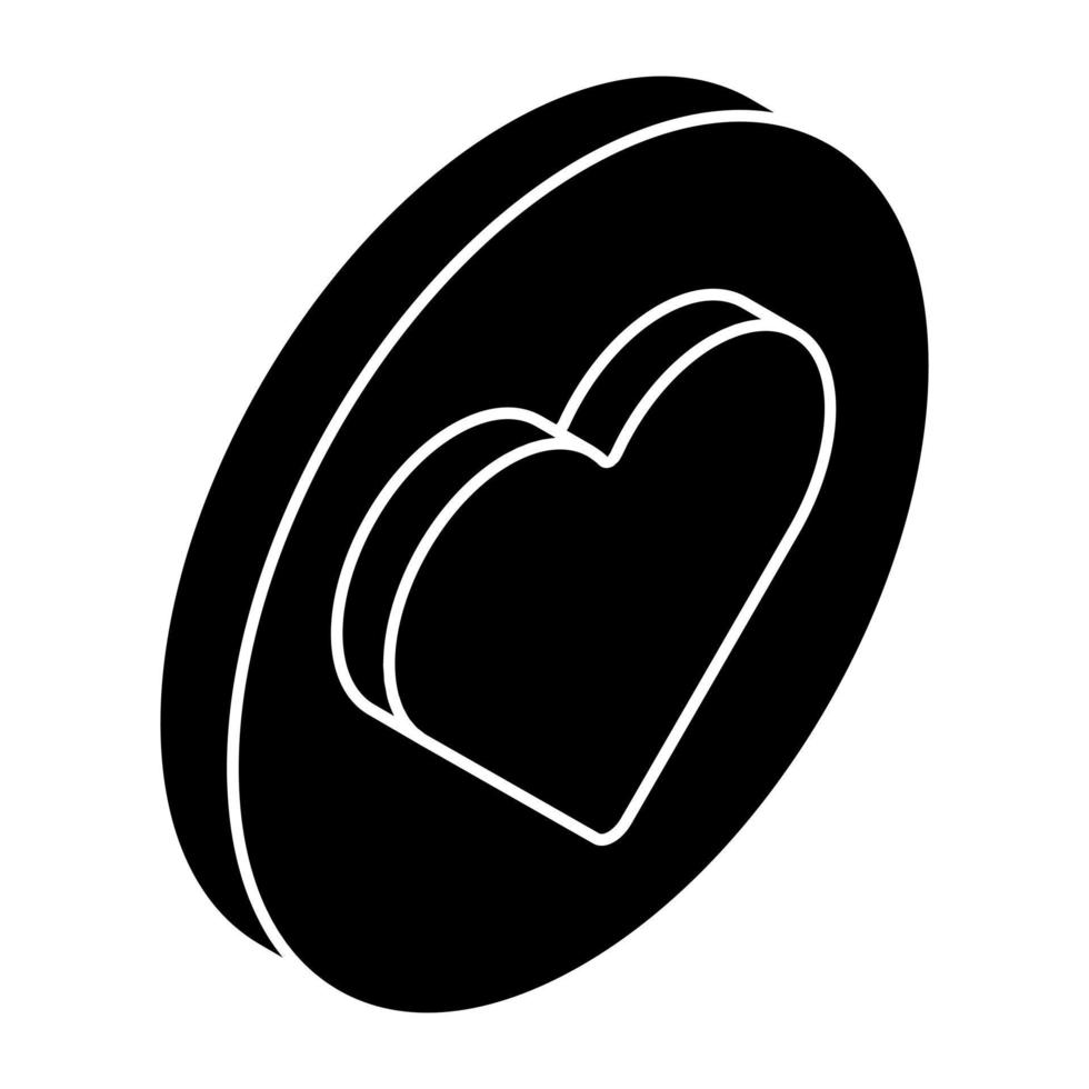 design vetorial de coração, ícone de estilo isométrico preenchido vetor