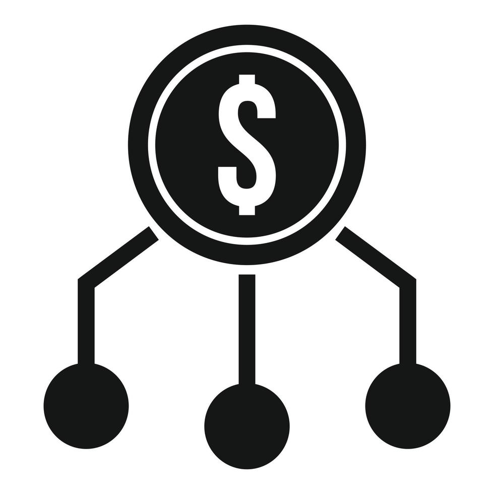 ícone de dinheiro de reestruturação, estilo simples vetor