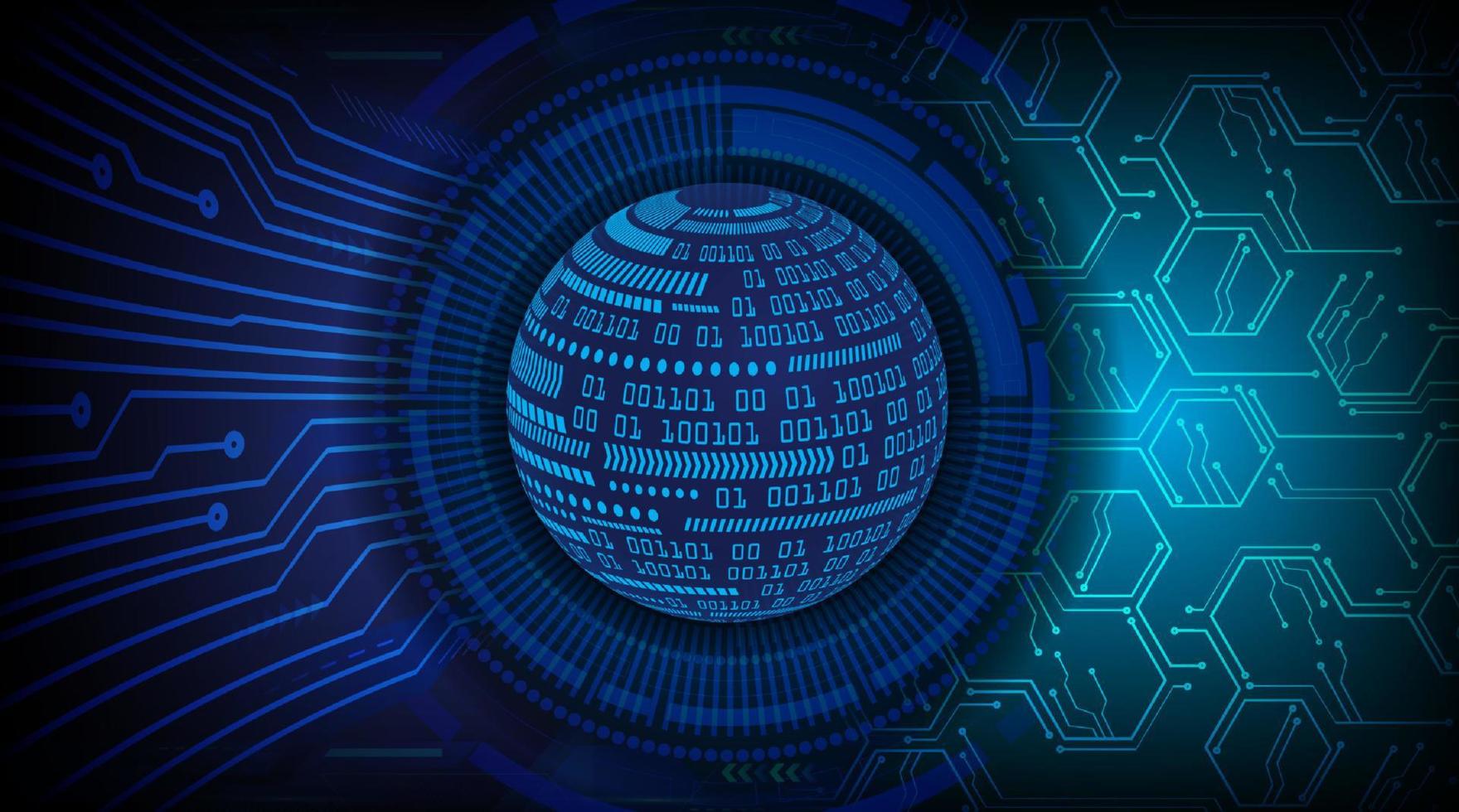 globo holográfico moderno azul em fundo de tecnologia vetor