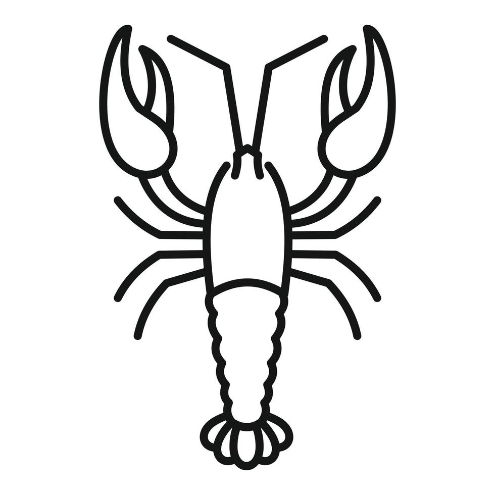 ícone animal de lagosta, estilo de estrutura de tópicos vetor