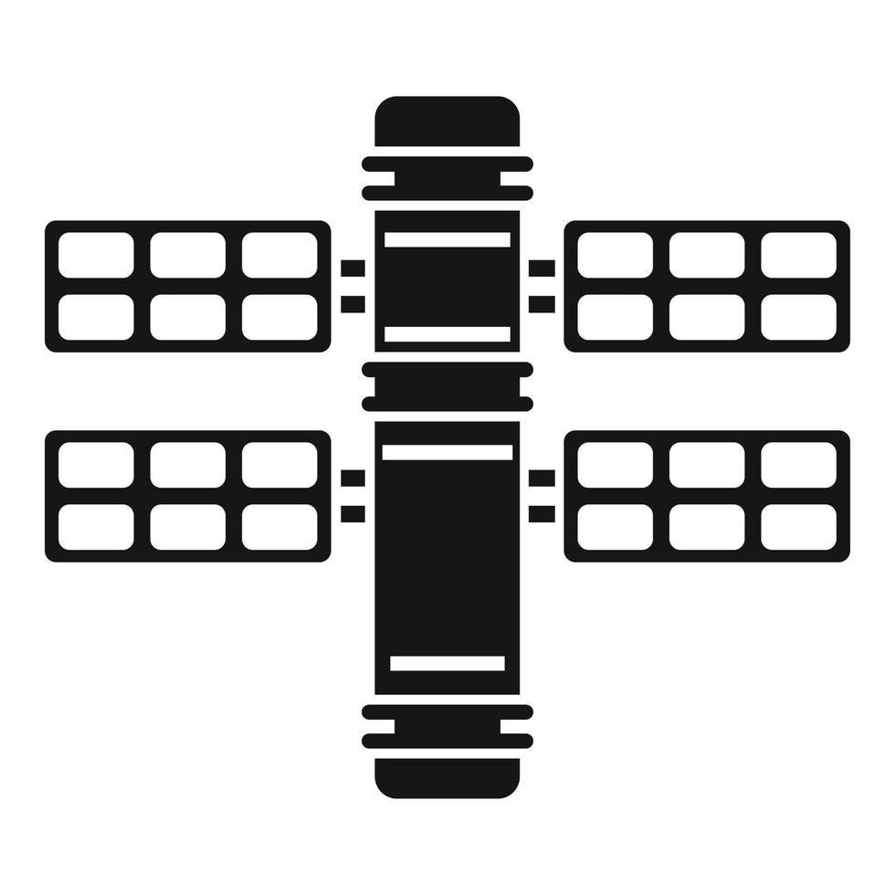 vetor simples do ícone da estação espacial da órbita. foguete terrestre internacional