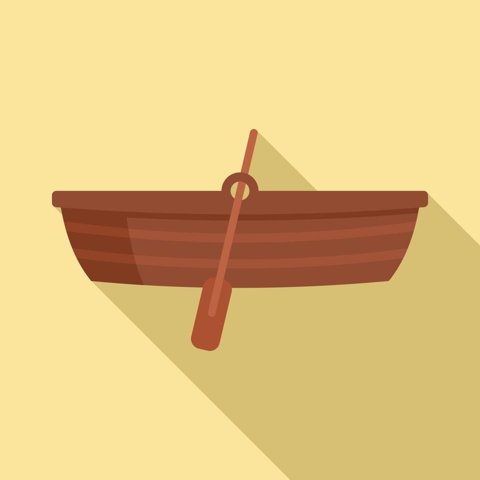 ícone de barco de madeira de imigrantes, estilo simples vetor