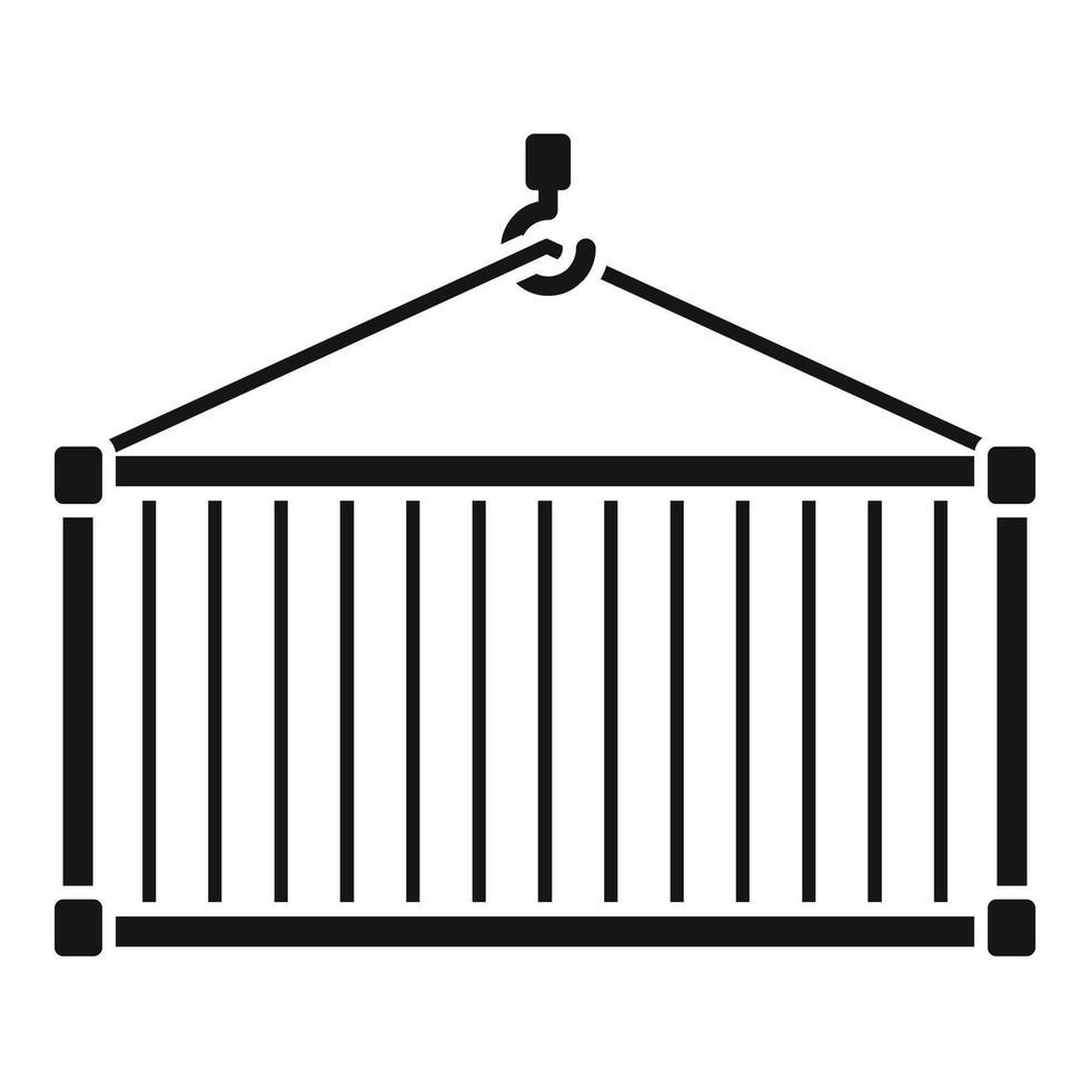 ícone do contêiner de carga portuária, estilo simples vetor