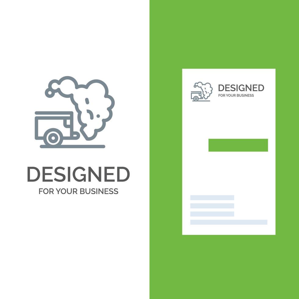 design de logotipo cinza de poluição de lixo de ambiente de despejo e modelo de cartão de visita vetor