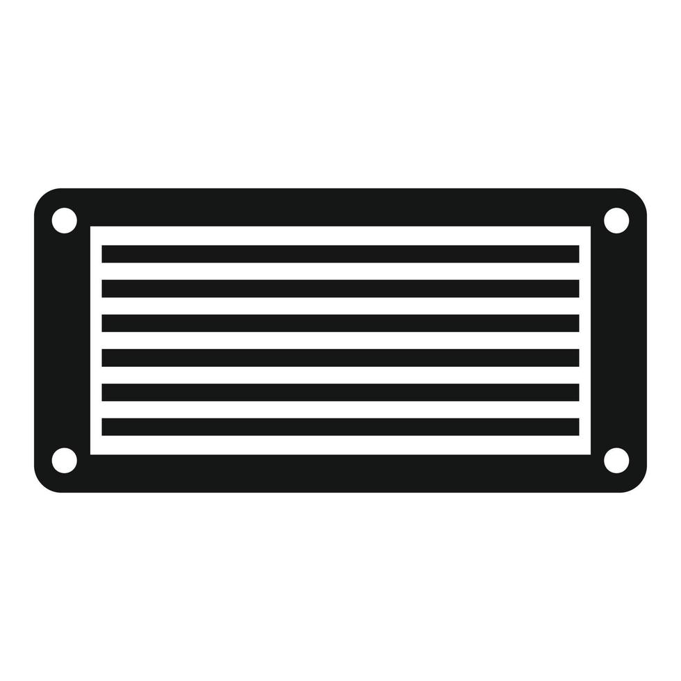 ícone do duto de ventilação, estilo simples vetor