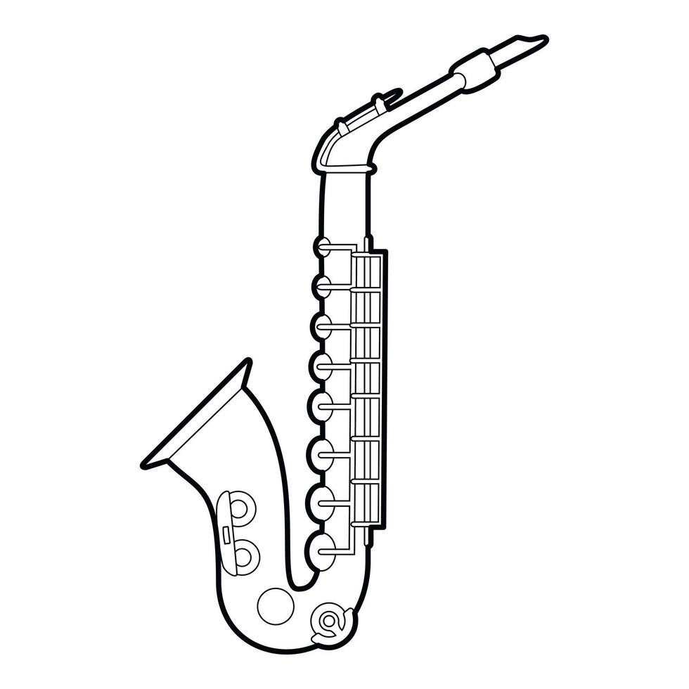 ícone de saxofone, estilo de estrutura de tópicos vetor