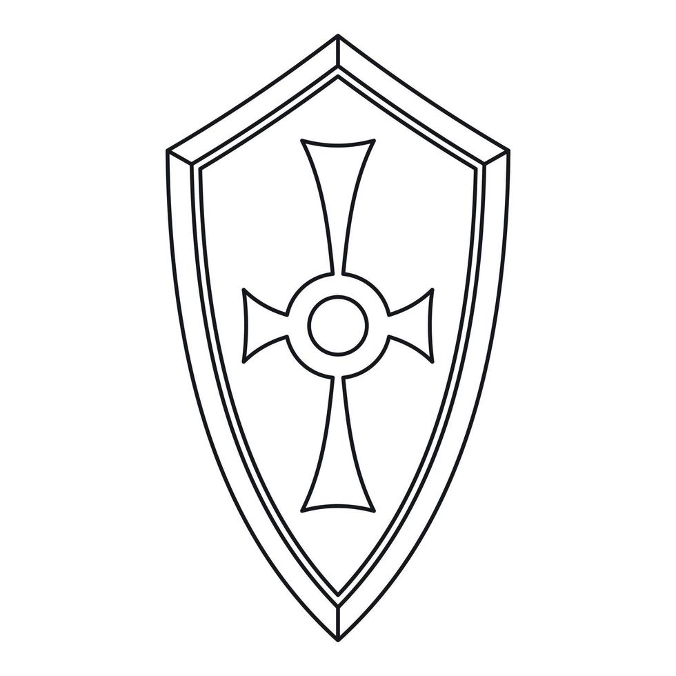 ícone de escudo, estilo de estrutura de tópicos vetor