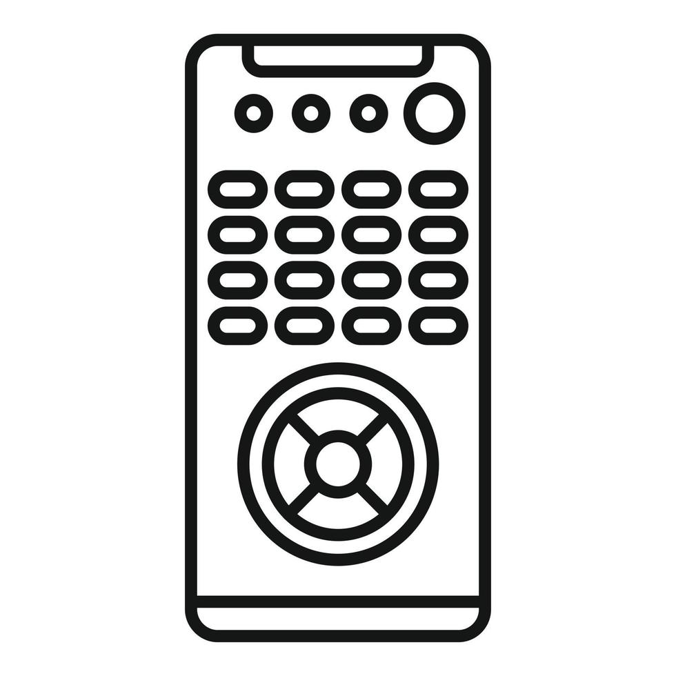ícone de controle remoto de botão, estilo de estrutura de tópicos vetor