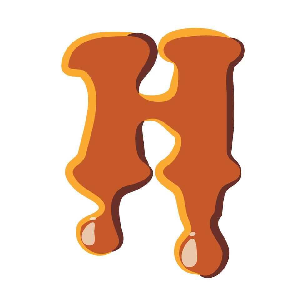 letra h do ícone de caramelo vetor