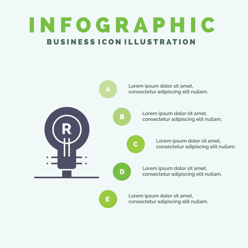 conceito de marca ideia genuína logotipo ícone sólido infográficos fundo de apresentação de 5 etapas vetor