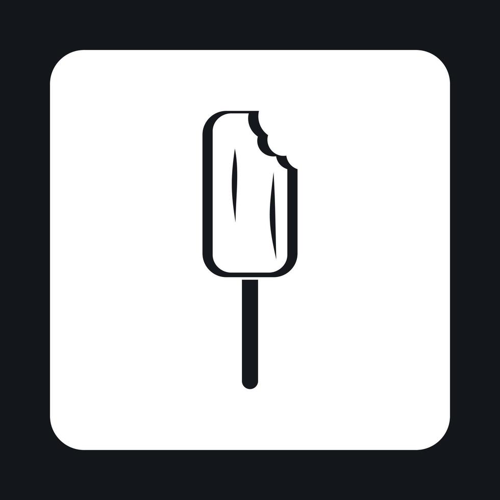 ícone de sorvete mordido, estilo simples vetor