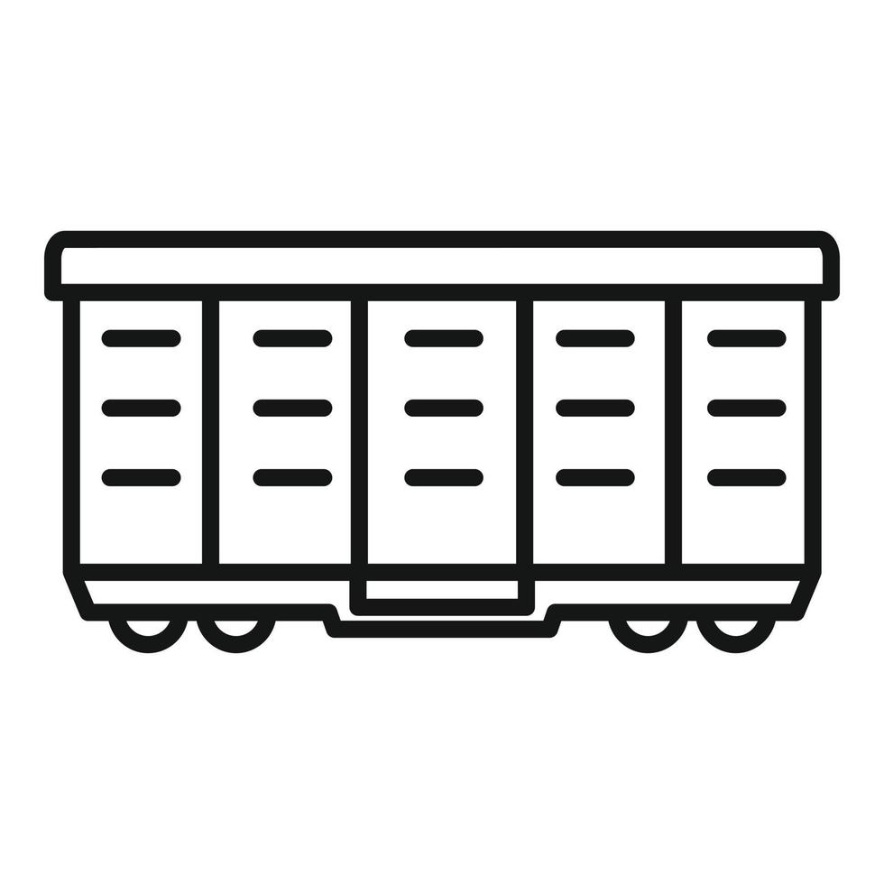 ícone de vagão de carga de trem, estilo de estrutura de tópicos vetor