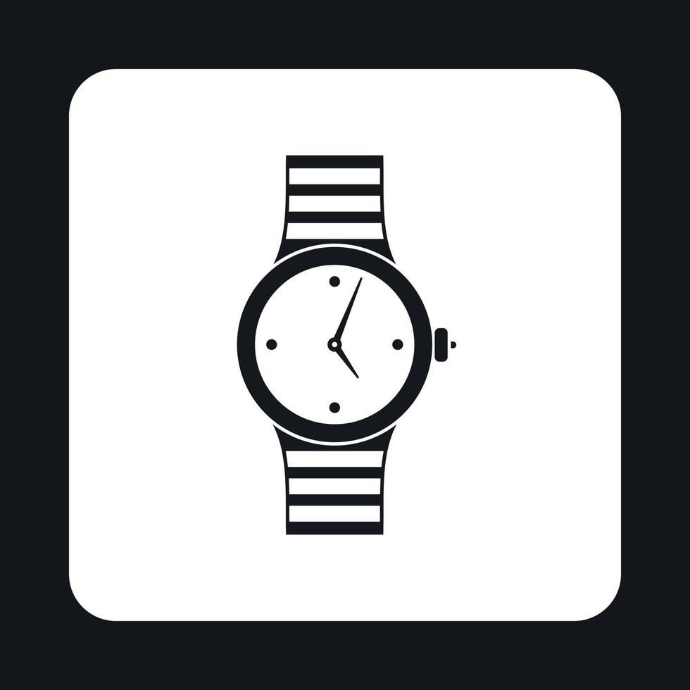 ícone de relógio feminino de pulso, estilo simples vetor