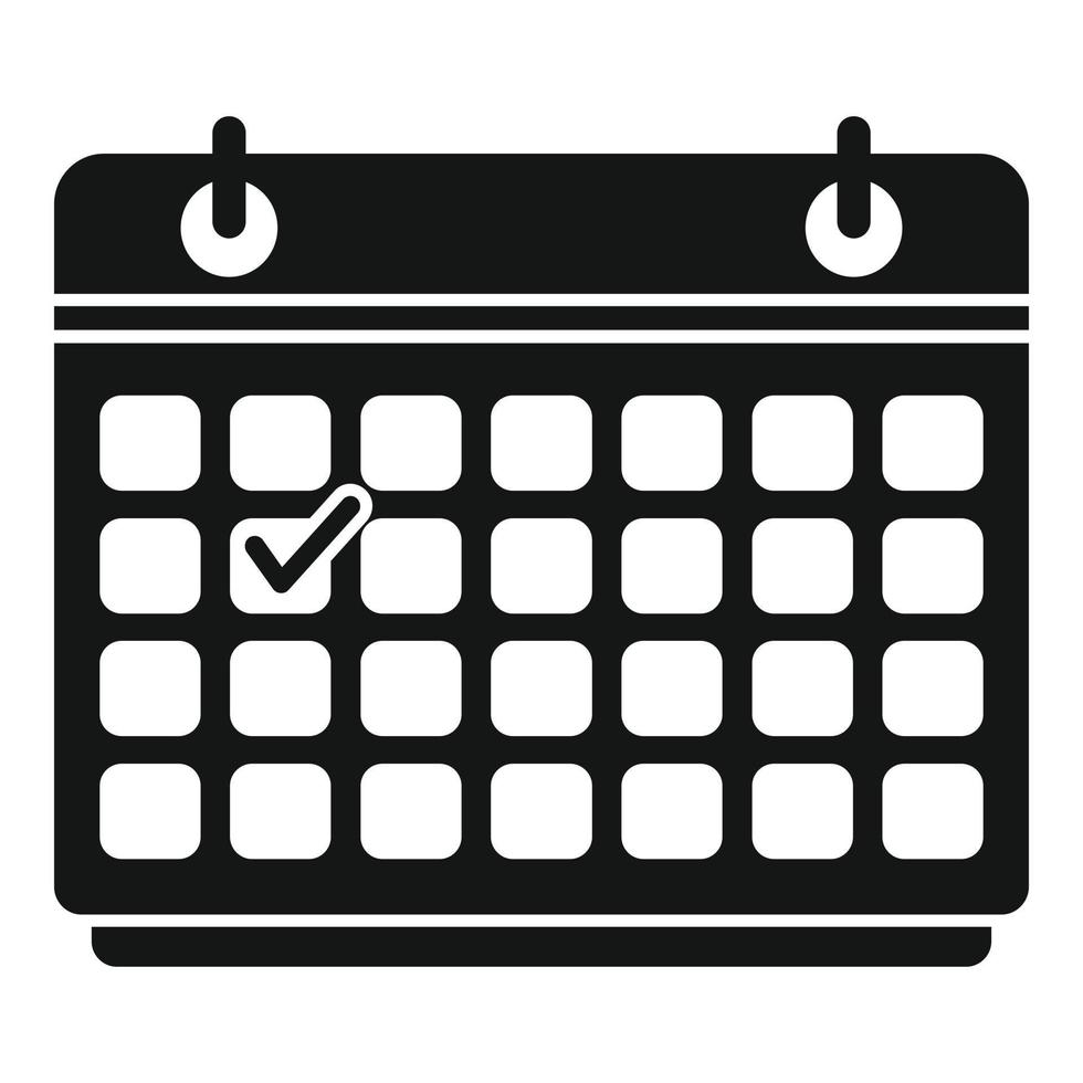 ícone de calendário do gerente de compras, estilo simples vetor
