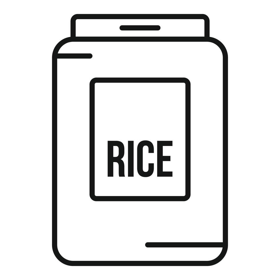 ícone do pacote de arroz, estilo de estrutura de tópicos vetor