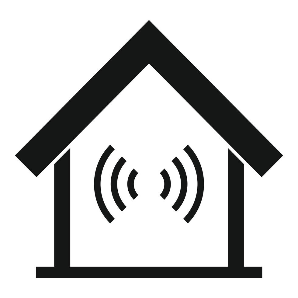 ícone de casa à prova de som, estilo simples vetor