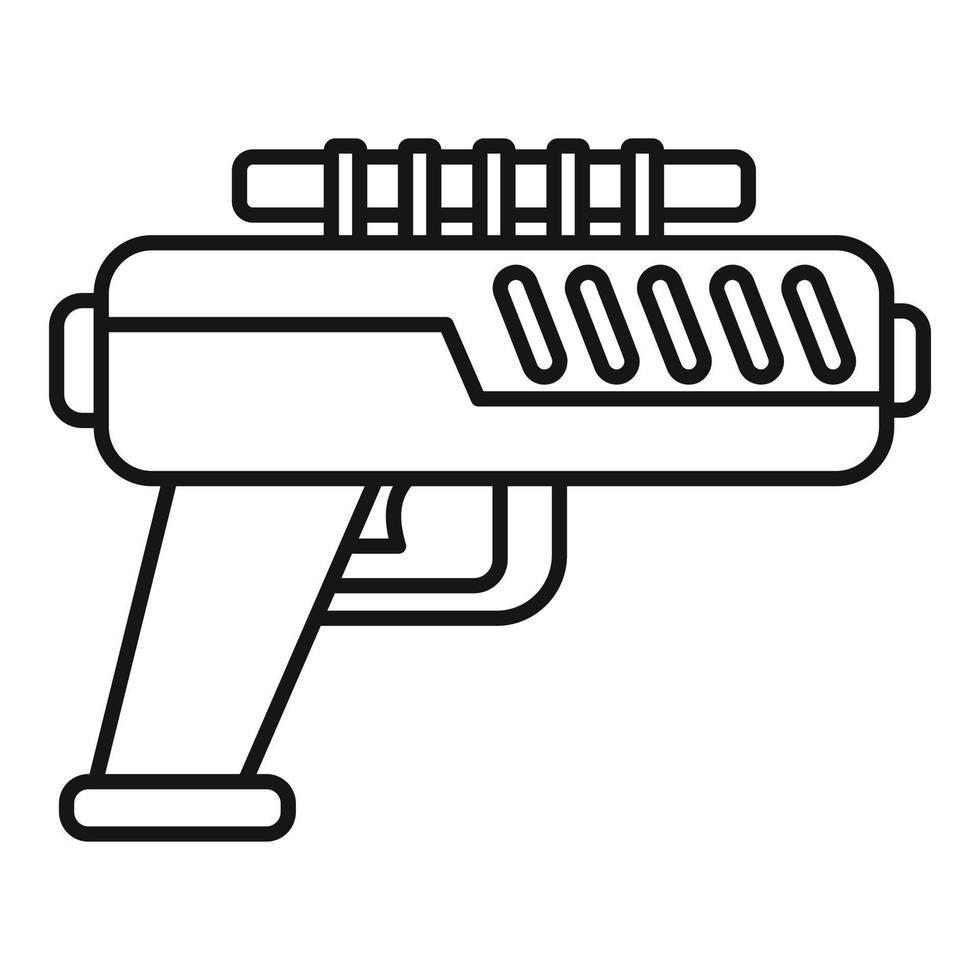 ícone de arma blaster, estilo de estrutura de tópicos vetor