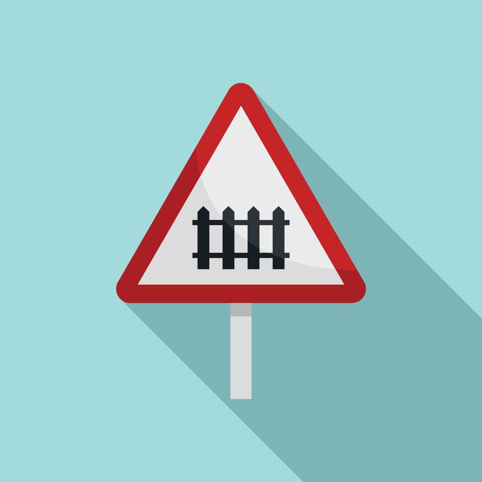 ícone de sinal de estrada de ferro, estilo simples vetor
