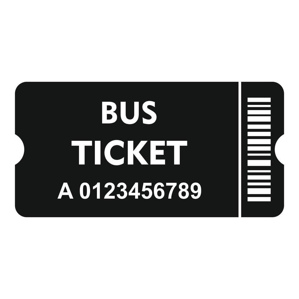 ícone de bilhete de ônibus de máquina, estilo simples vetor