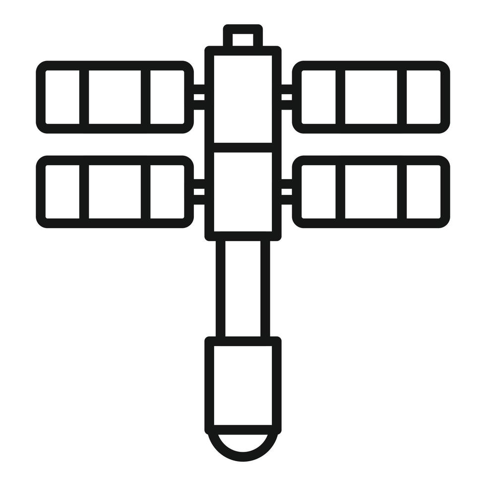 vetor de contorno do ícone da estação espacial solar. estação internacional de astronautas