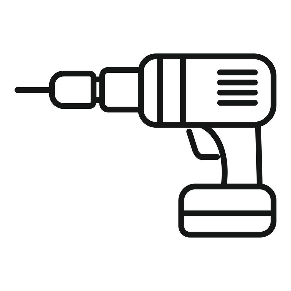 ícone de furadeira elétrica, estilo de estrutura de tópicos vetor