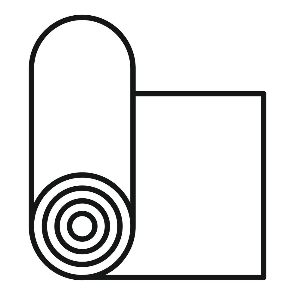 ícone de rolo de fibra, estilo de estrutura de tópicos vetor