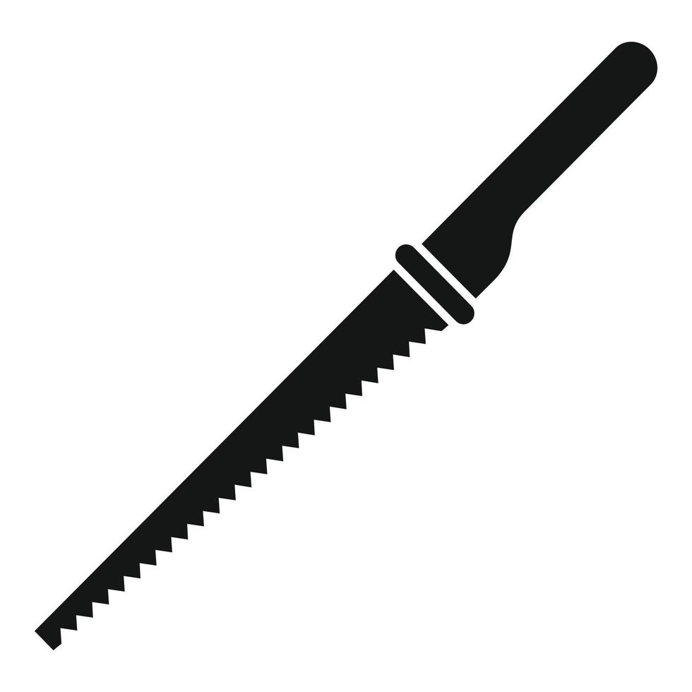 ícone de serra manual de carpinteiro, estilo simples vetor