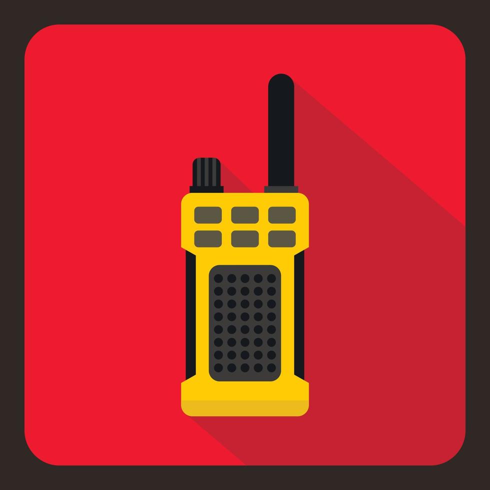 ícone de rádio portátil portátil amarelo, estilo simples vetor