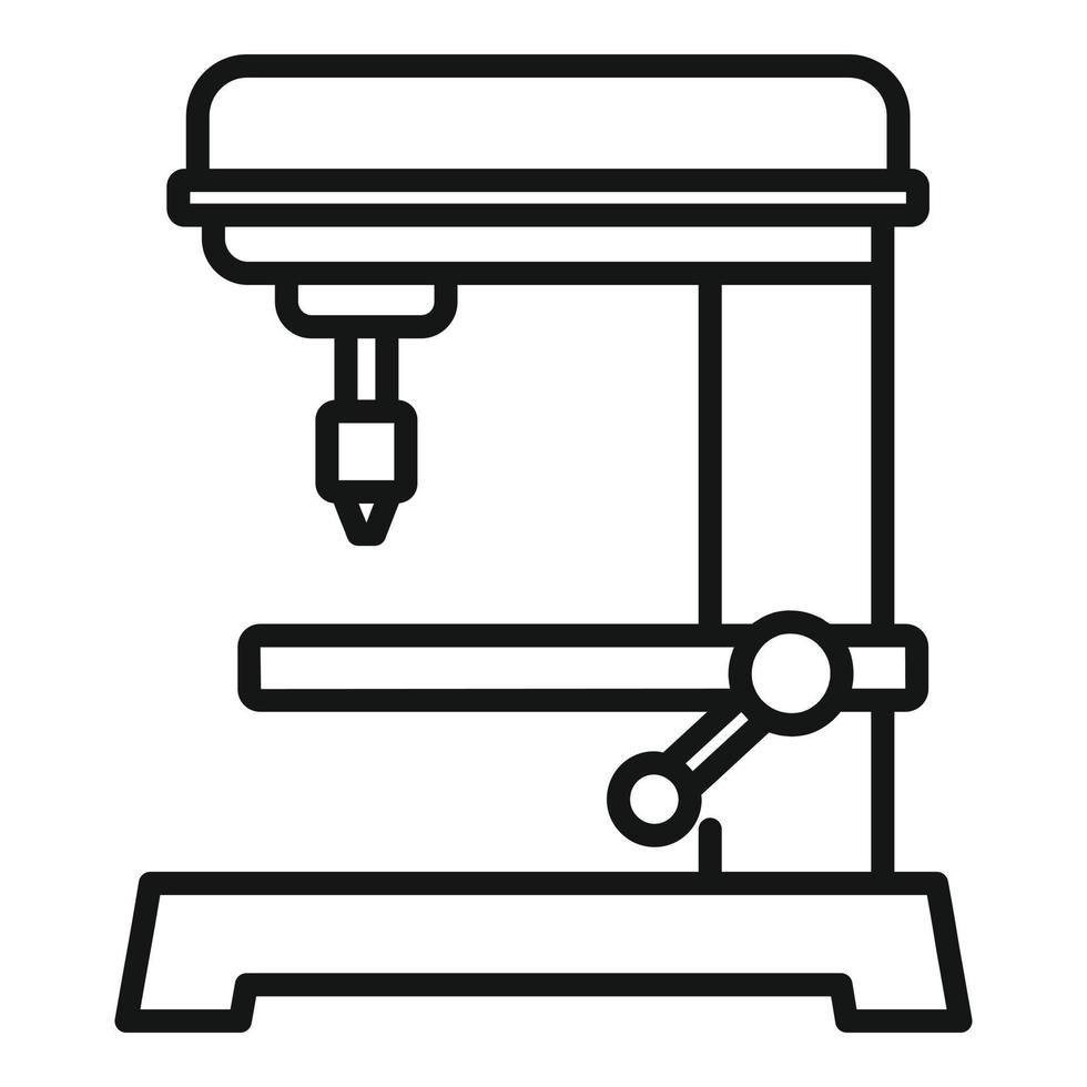 ícone da fresadora automatizada, estilo de estrutura de tópicos vetor