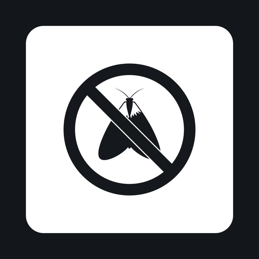 ícone de traça de sinal de proibição, estilo simples vetor