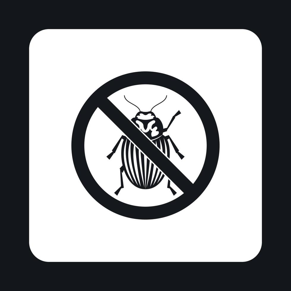 ícone de besouros do colorado de sinal de proibição vetor