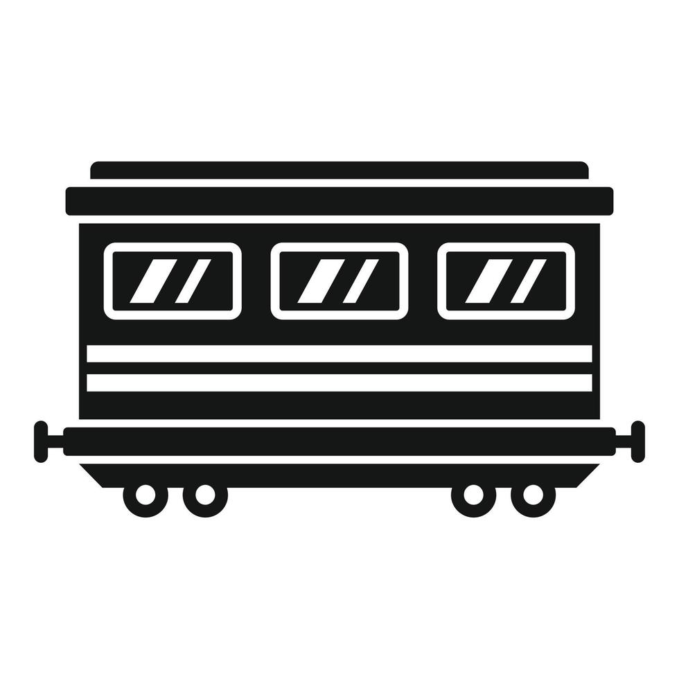 antigo ícone de vagão de passageiros, estilo simples vetor
