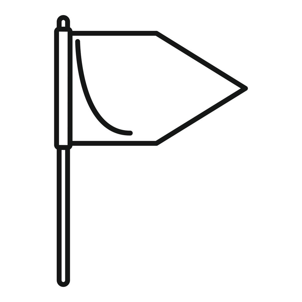 ícone de bandeira arremessada, estilo de estrutura de tópicos vetor