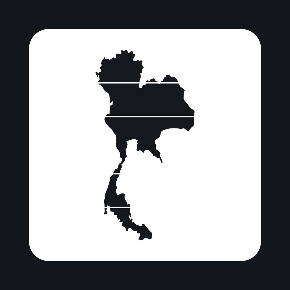 mapa do ícone da tailândia, estilo simples vetor