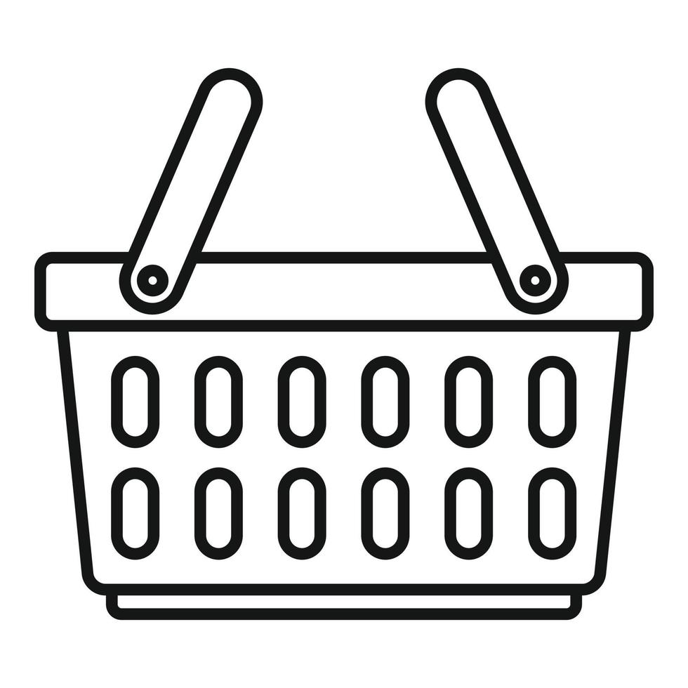 ícone da cesta de compras, estilo de estrutura de tópicos vetor