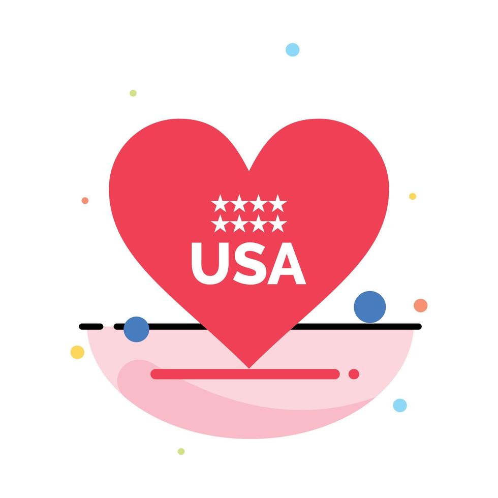 coração amor modelo de ícone de cor plana abstrato americano eua vetor
