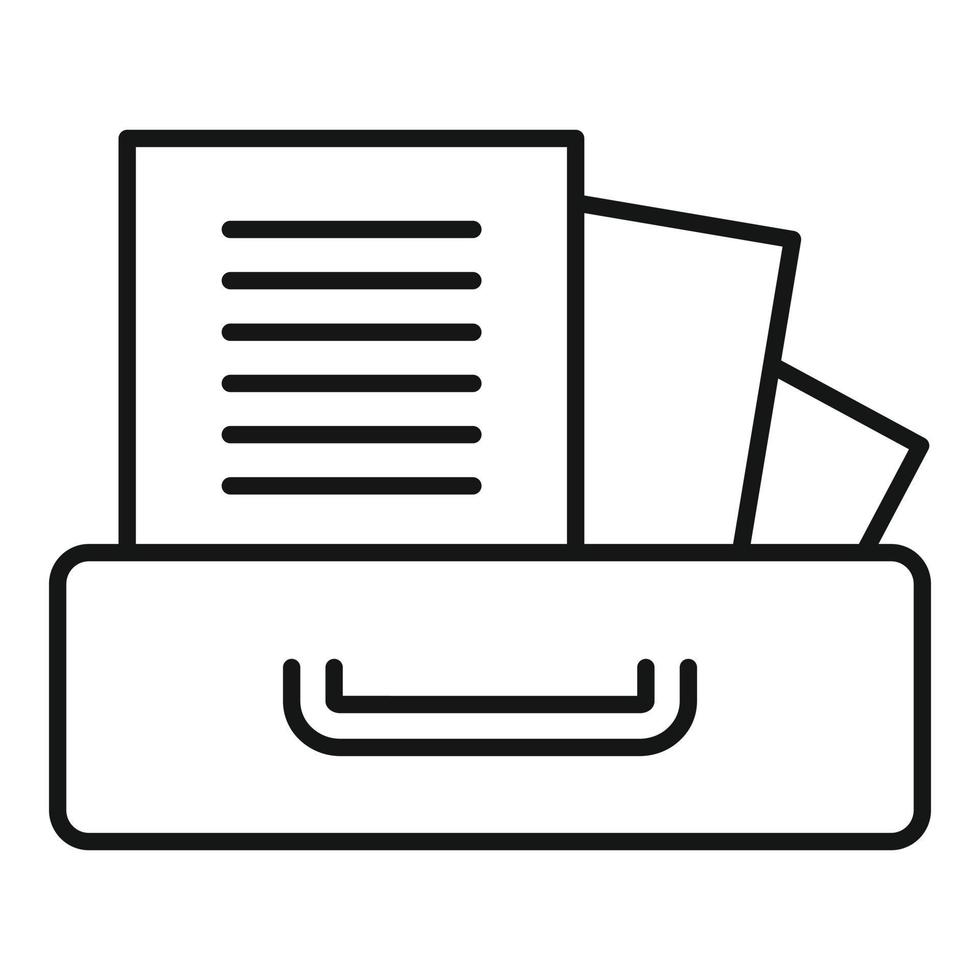 ícone de documentos de armazenamento, estilo de estrutura de tópicos vetor